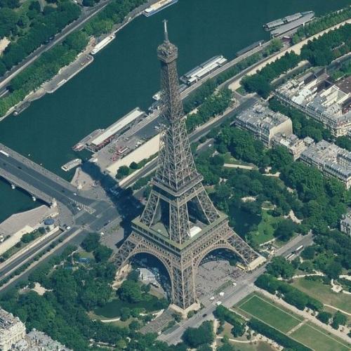 Eiffel Tower in Paris, France (Google Maps)