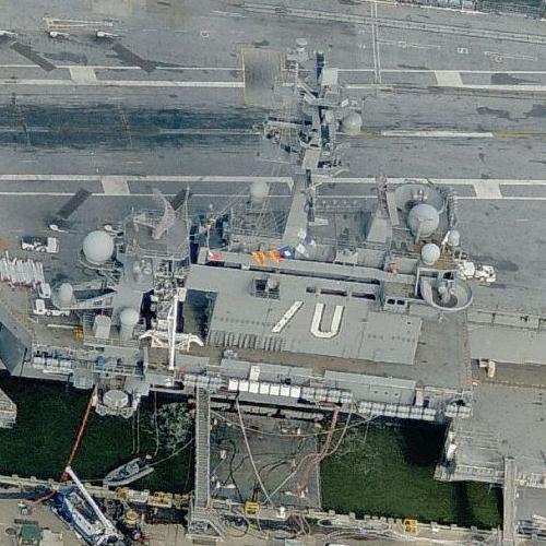 Aircraft Carrier USS Enterprise (CVN65) in Newport News, VA (Google Maps)